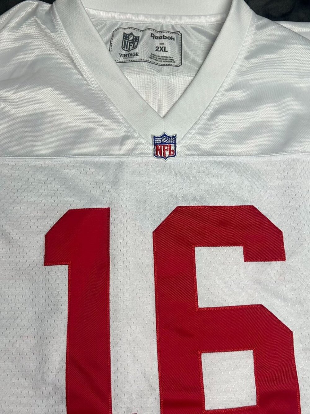 Reebok Nfl Joe Montana 16 Throwbacks Jersey 2Xl White Red 49Ers 1990